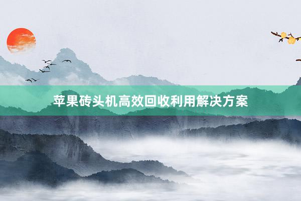 苹果砖头机高效回收利用解决方案